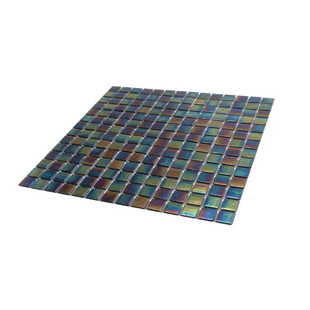 Black Iridescence 12x12 Glossy Uniform Square Glass Mosaic Tile (20 pack, 20 sq ft/case) by Apollo Tile