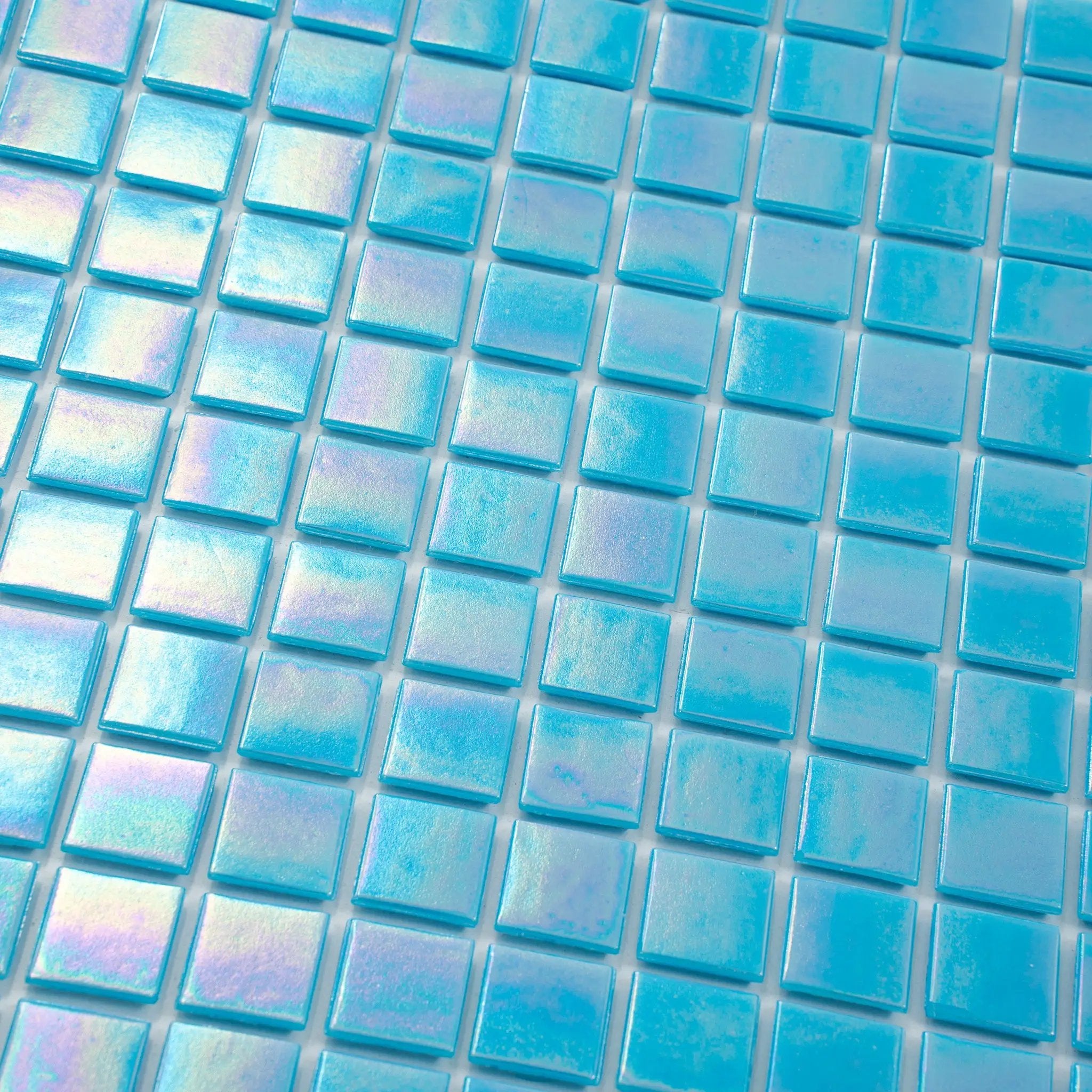 Turquoise Blue 12x12 Glossy Uniform Square Glass Mosaic Tile (20 pack, 20 sq ft/case) by Apollo Tile