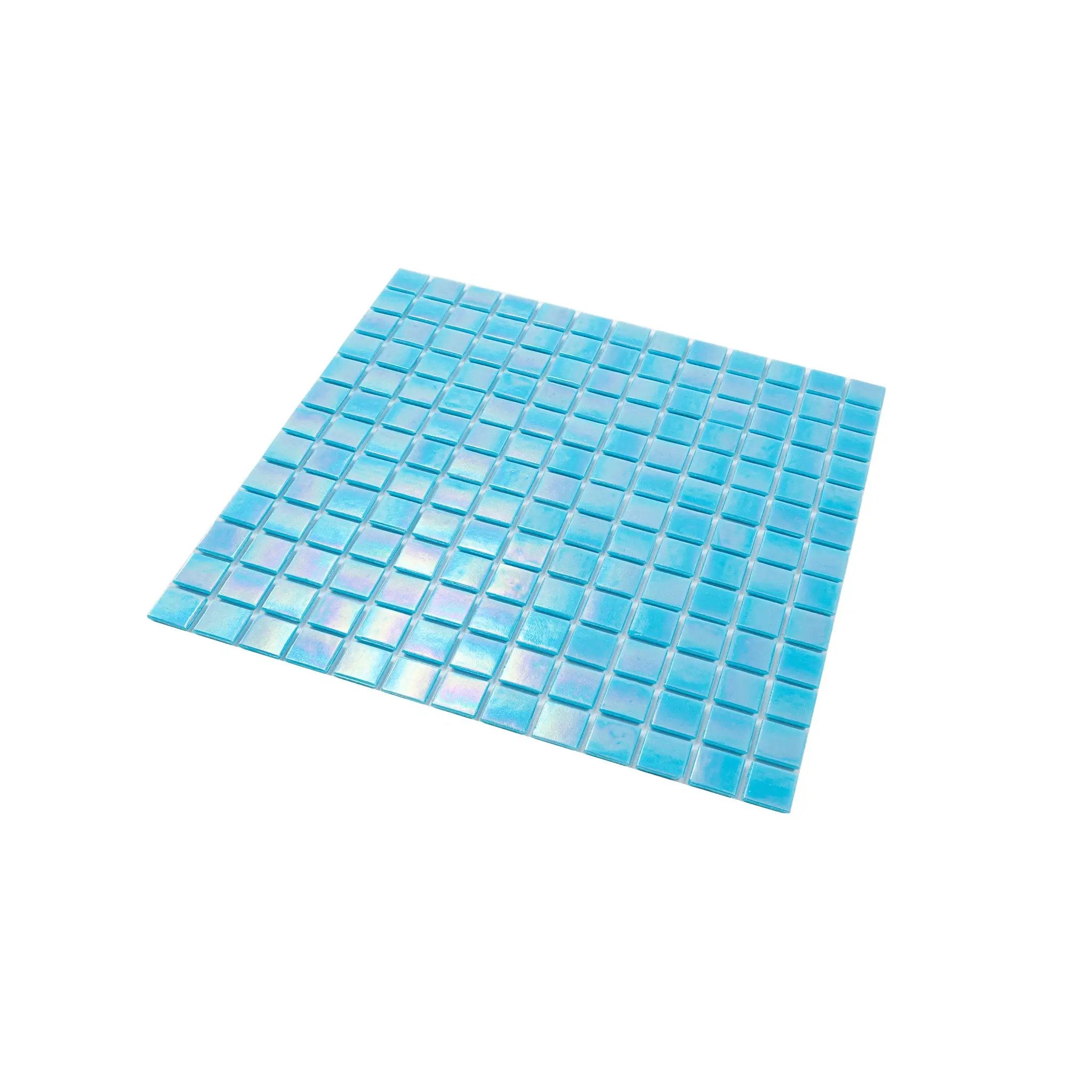 Turquoise Blue 12x12 Glossy Uniform Square Glass Mosaic Tile (20 pack, 20 sq ft/case) by Apollo Tile
