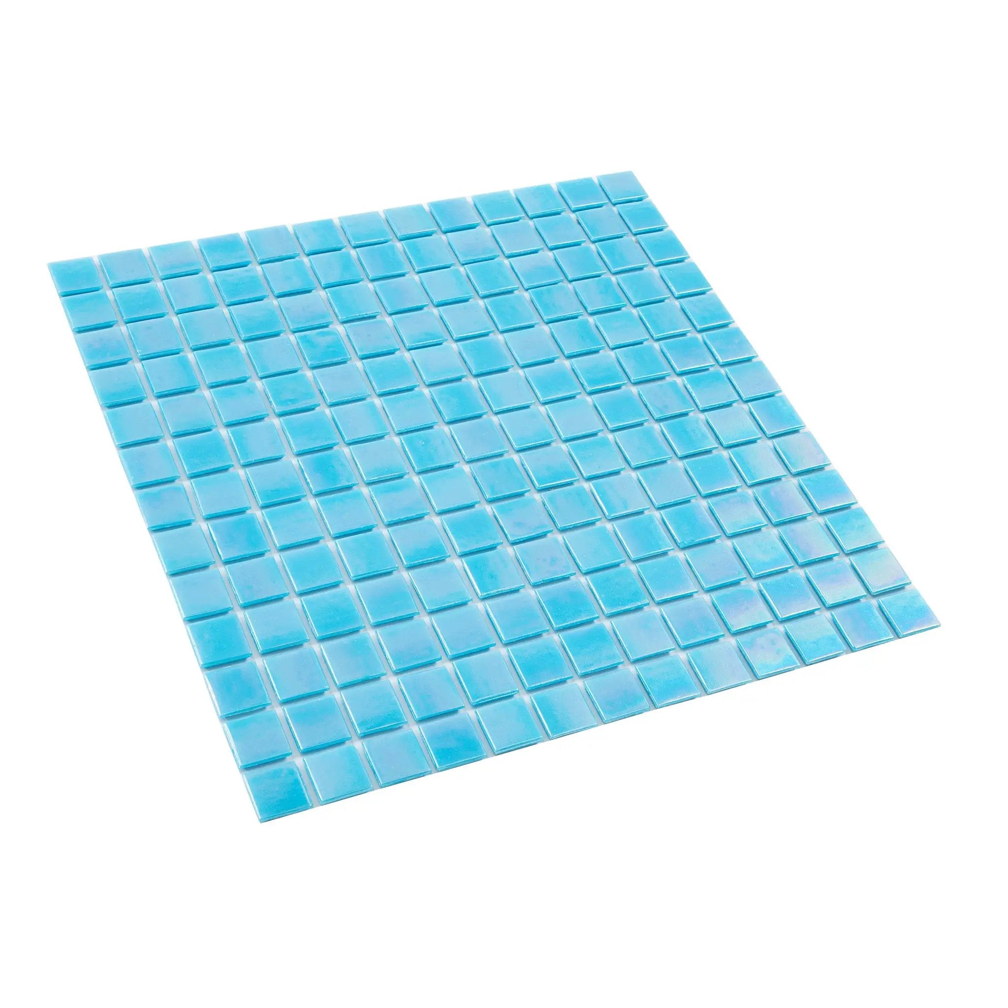 Turquoise Blue 12x12 Glossy Uniform Square Glass Mosaic Tile (20 pack, 20 sq ft/case) by Apollo Tile