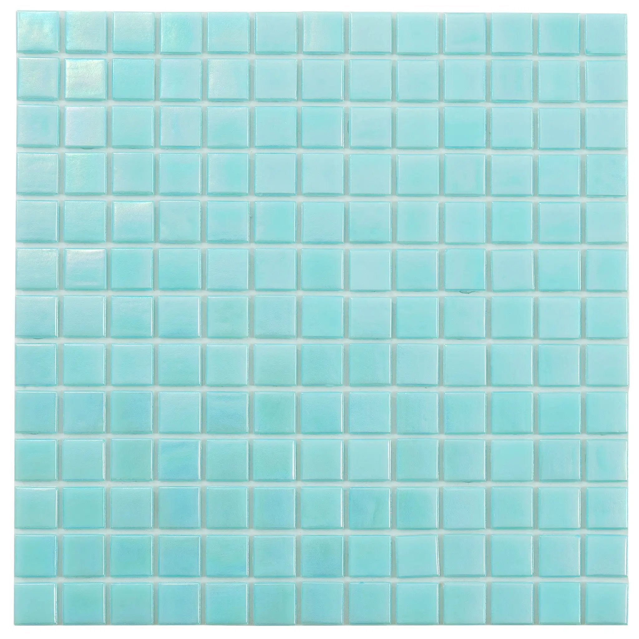 Sky Blue 12x12 Glossy Glass Uniform Square Mosaic Tile (20 pack, 20 sq ft/case) by Apollo Tile