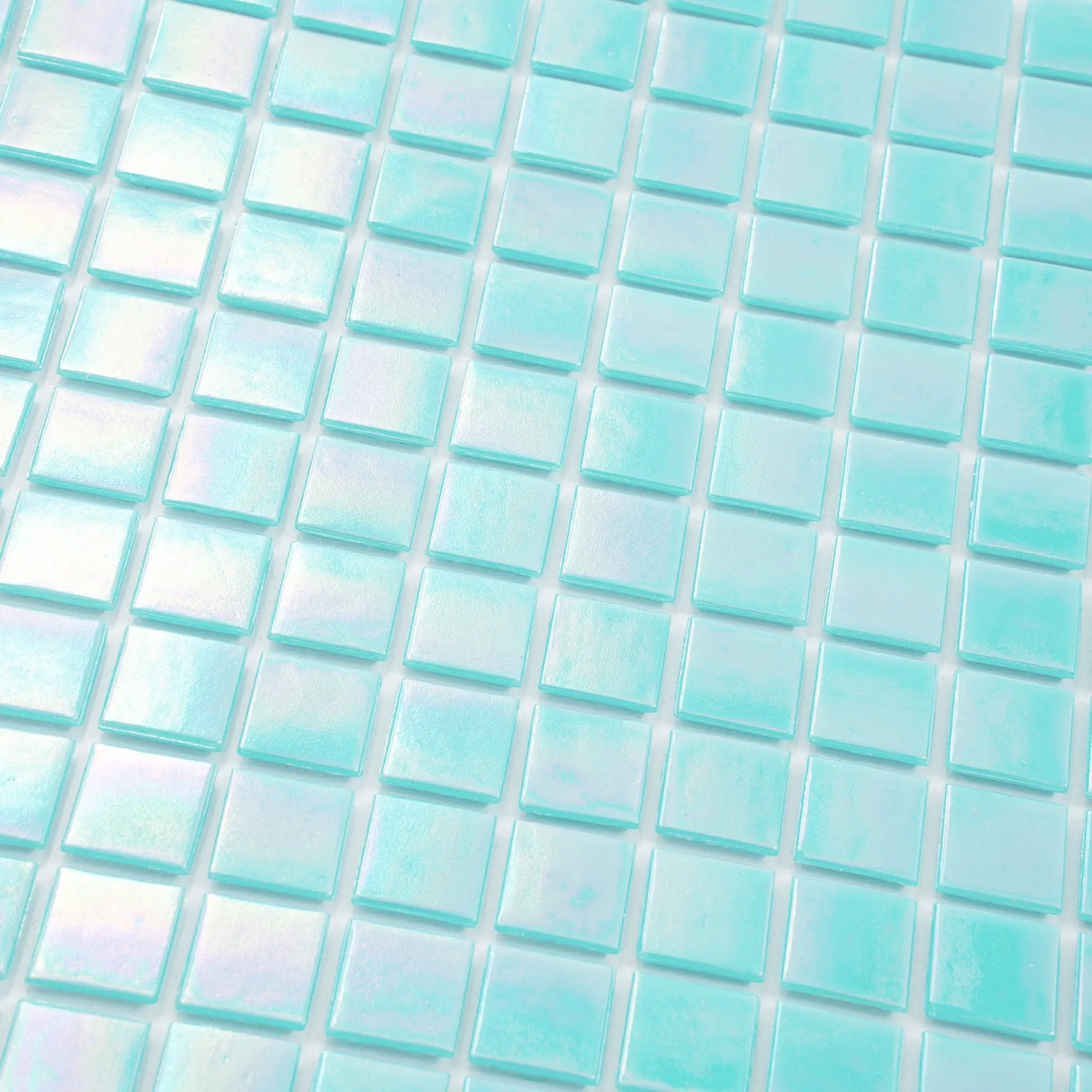 Sky Blue 12x12 Glossy Glass Uniform Square Mosaic Tile (20 pack, 20 sq ft/case) by Apollo Tile