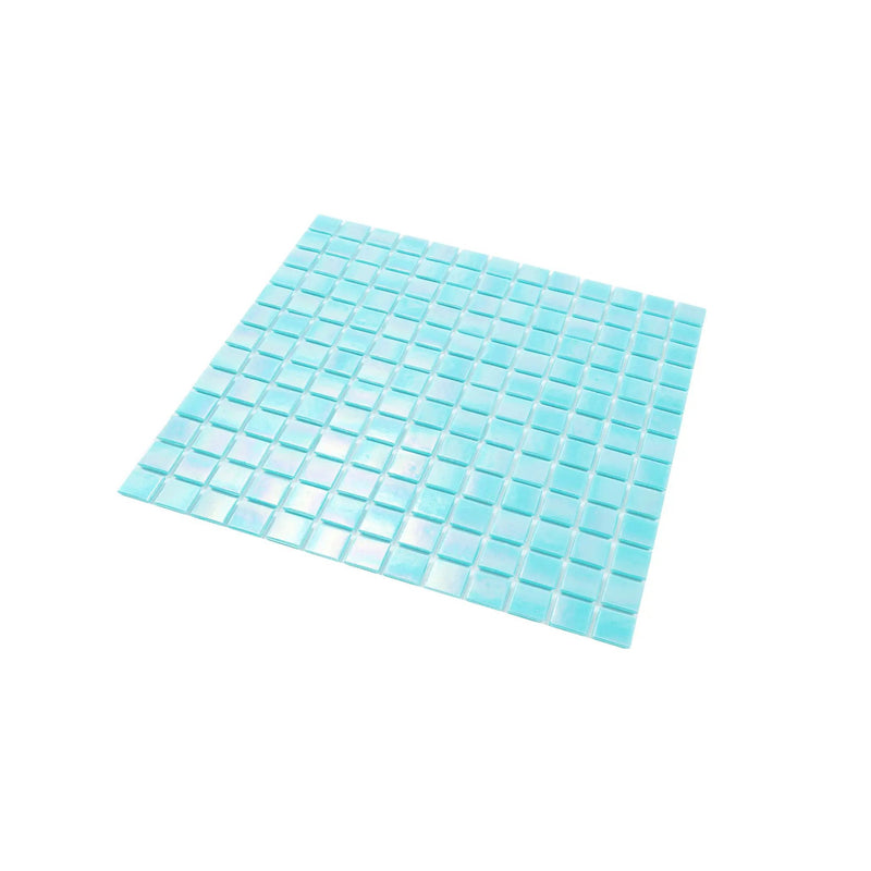 Sky Blue 12x12 Glossy Glass Uniform Square Mosaic Tile (20 pack, 20 sq ft/case) by Apollo Tile