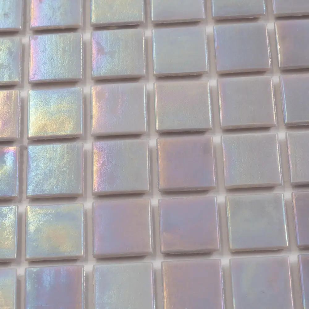 Pearlescent Pink 12x12 Glossy Uniform Square Glass Mosaic Tile (20 pack, 20 sq ft/case) by Apollo Tile