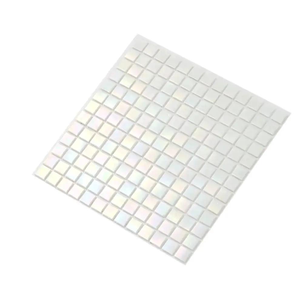 Cotton White 12x12 Uniform Square Glossy Glass Mosaic Tile (20 pack, 20 sq ft/case) by Apollo Tile
