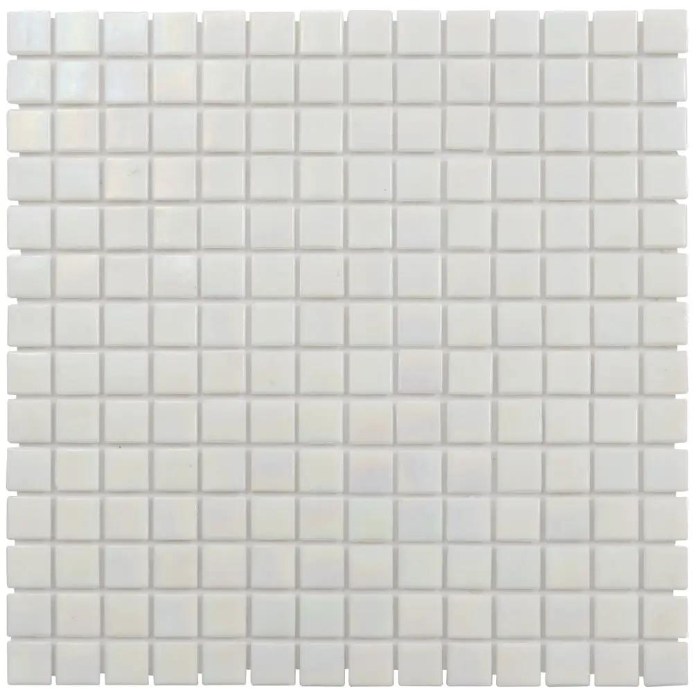 White 12x12 Glossy Uniform Square Glass Mosaic Tile (20 pack, 20 sq ft/case) by Apollo Tile