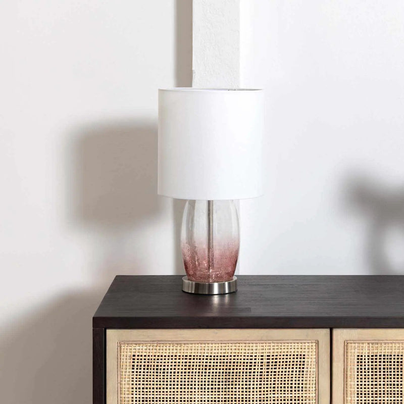 Pertek White Glass Table Lamp - Clearance by Boutique Rugs