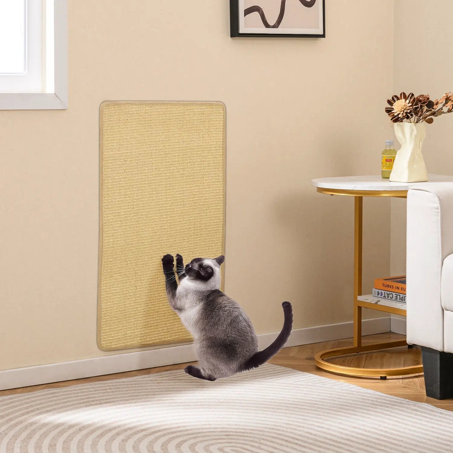 2 Piece Cat Scratcher Mat Set 32 x 20 Inch Natural Sisal Pads by DirectDeals