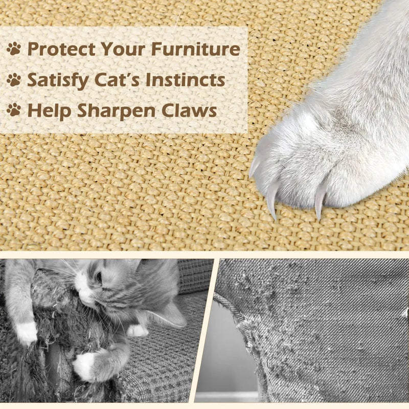 2 Piece Cat Scratcher Mat Set 32 x 20 Inch Natural Sisal Pads by DirectDeals