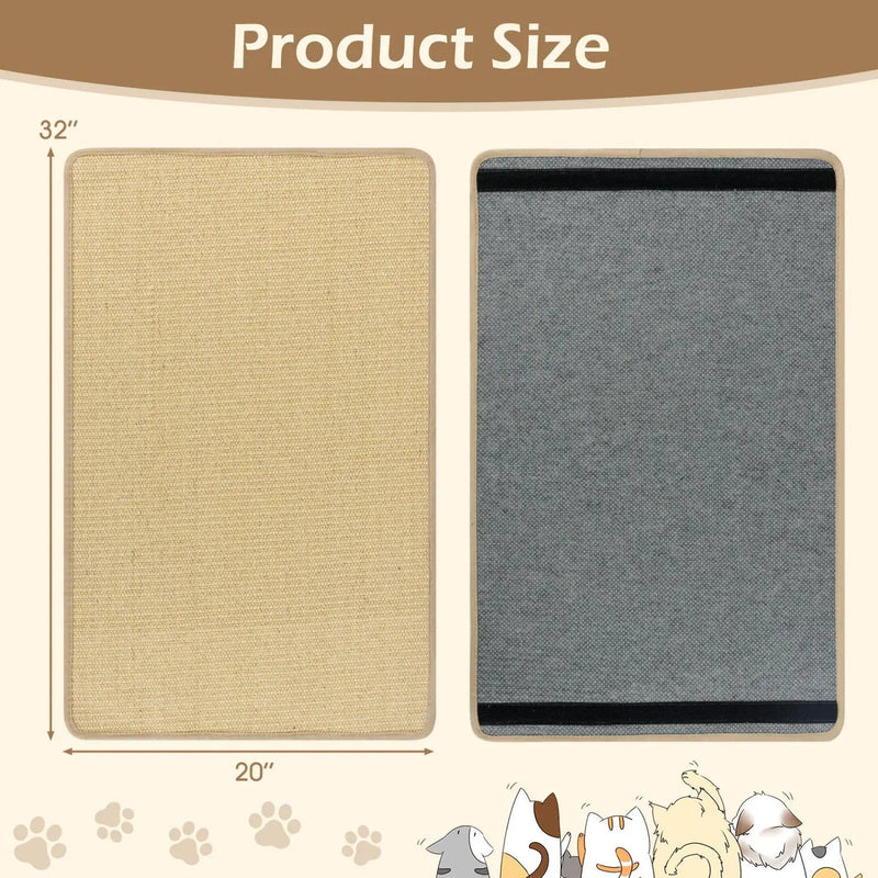 4 Pieces Cat Scratcher Mat Set 32 x 20 Inch Pads for Cats by DirectDeals