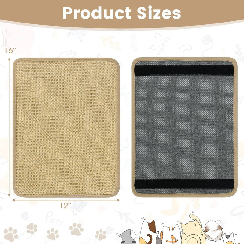 12 Pieces Cat Scratcher Mat Set 16 x 12 Inch Natural Sisal Pads by DirectDeals