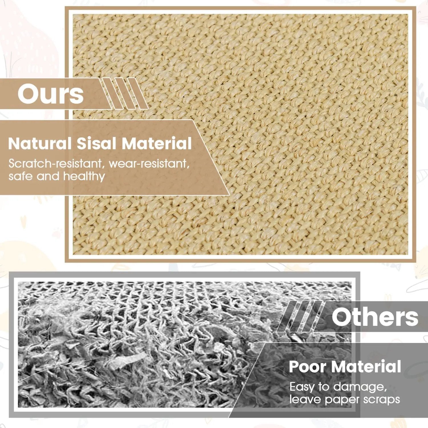 12 Pieces Cat Scratcher Mat Set 24 x 16 Inch Natural Sisal Pads by DirectDeals