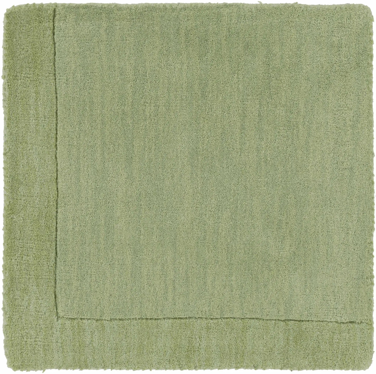 Bordered Solid Green Wool Rug, photo 10 of 16