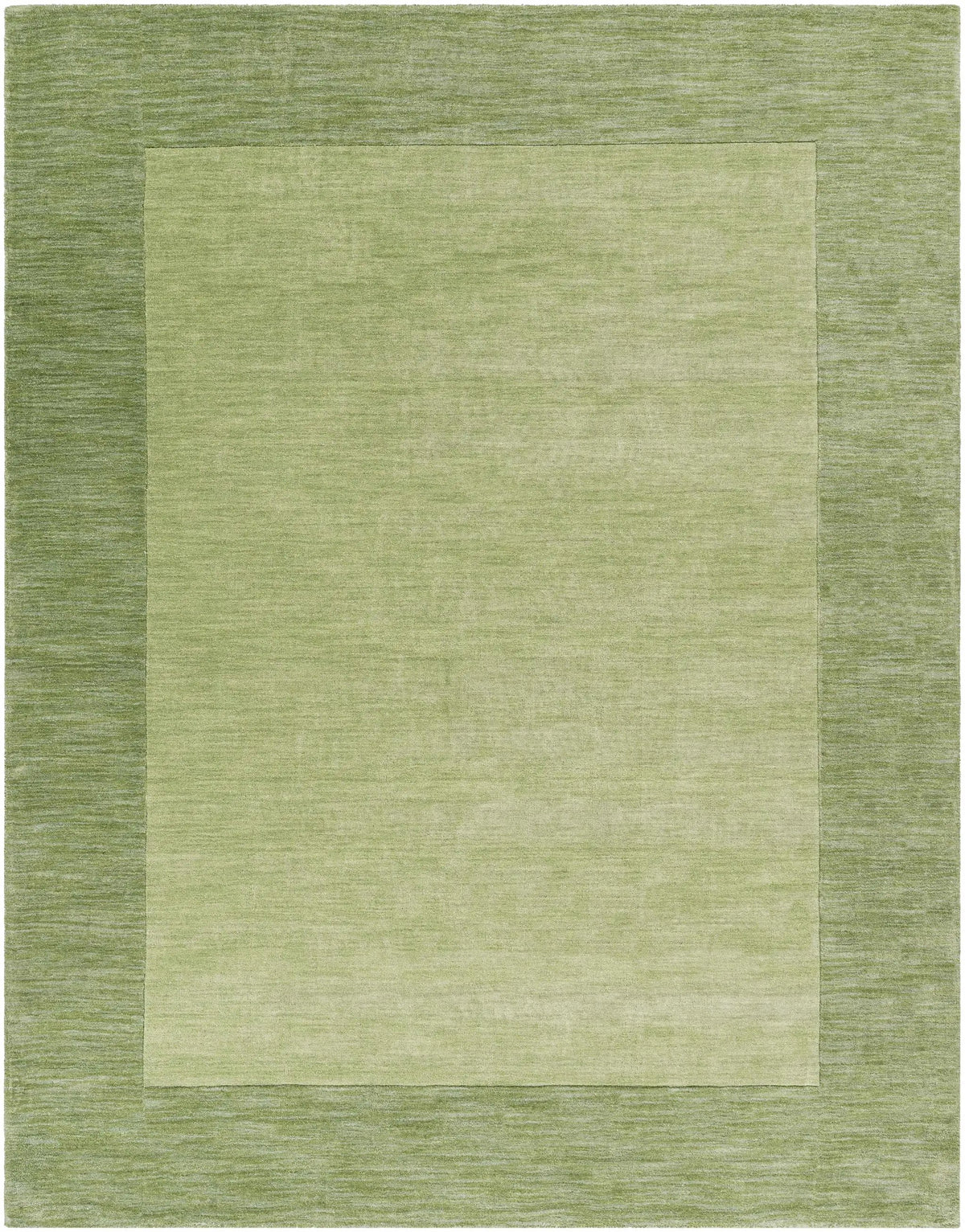 Bordered Solid Green Wool Rug, photo 15 of 16