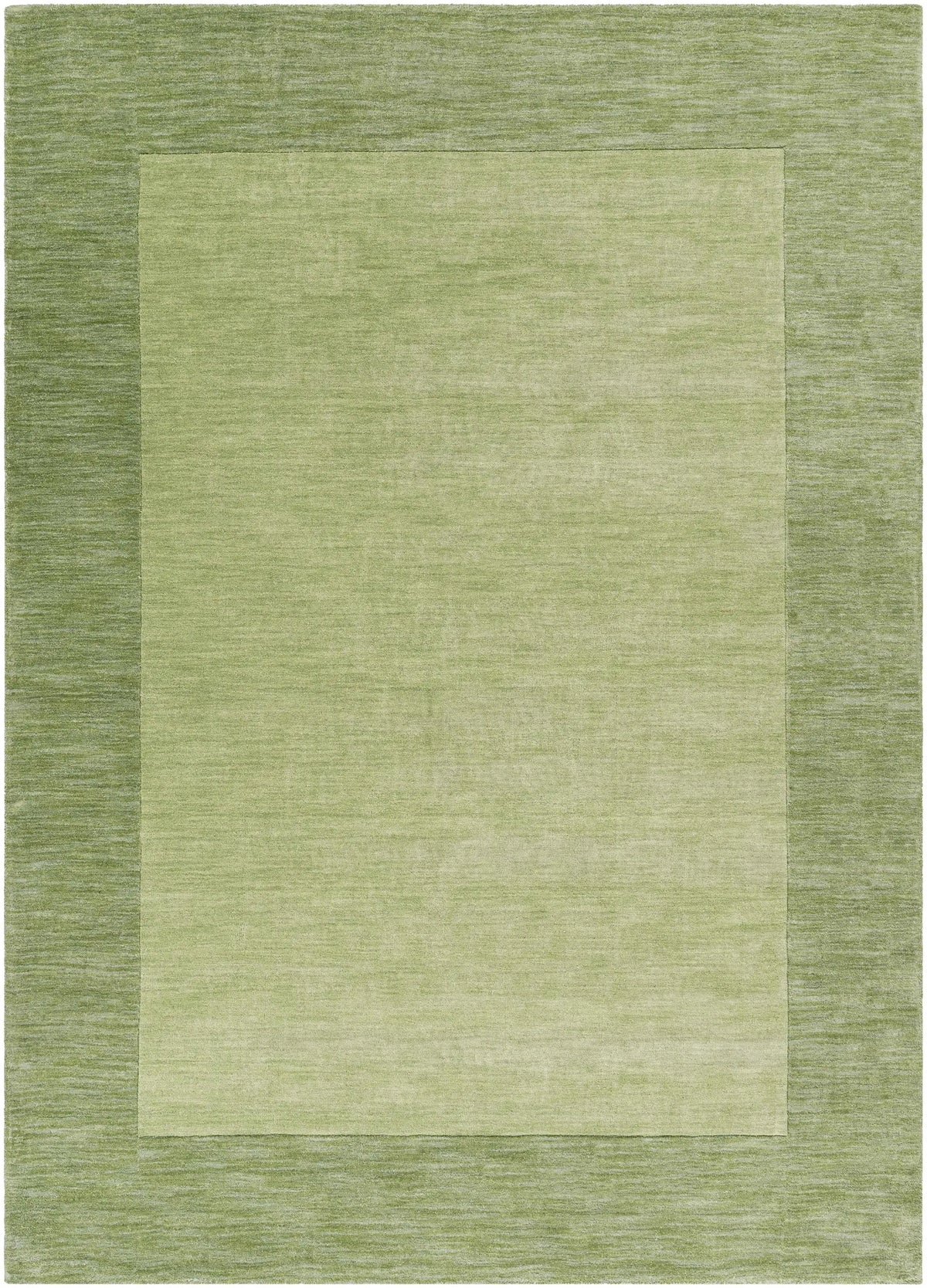 Bordered Solid Green Wool Rug, photo 16 of 16