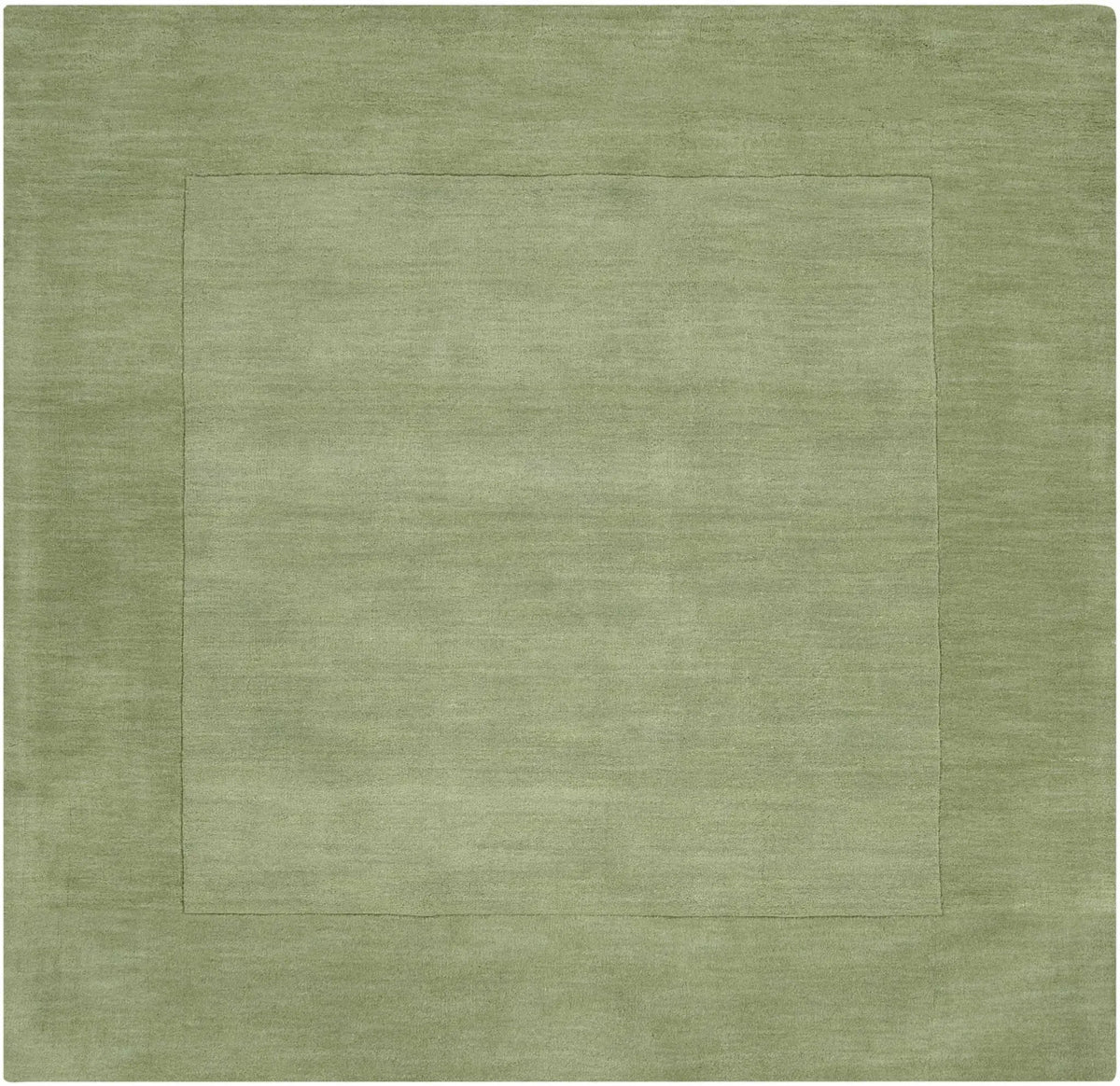 Bordered Solid Green Wool Rug, photo 9 of 16