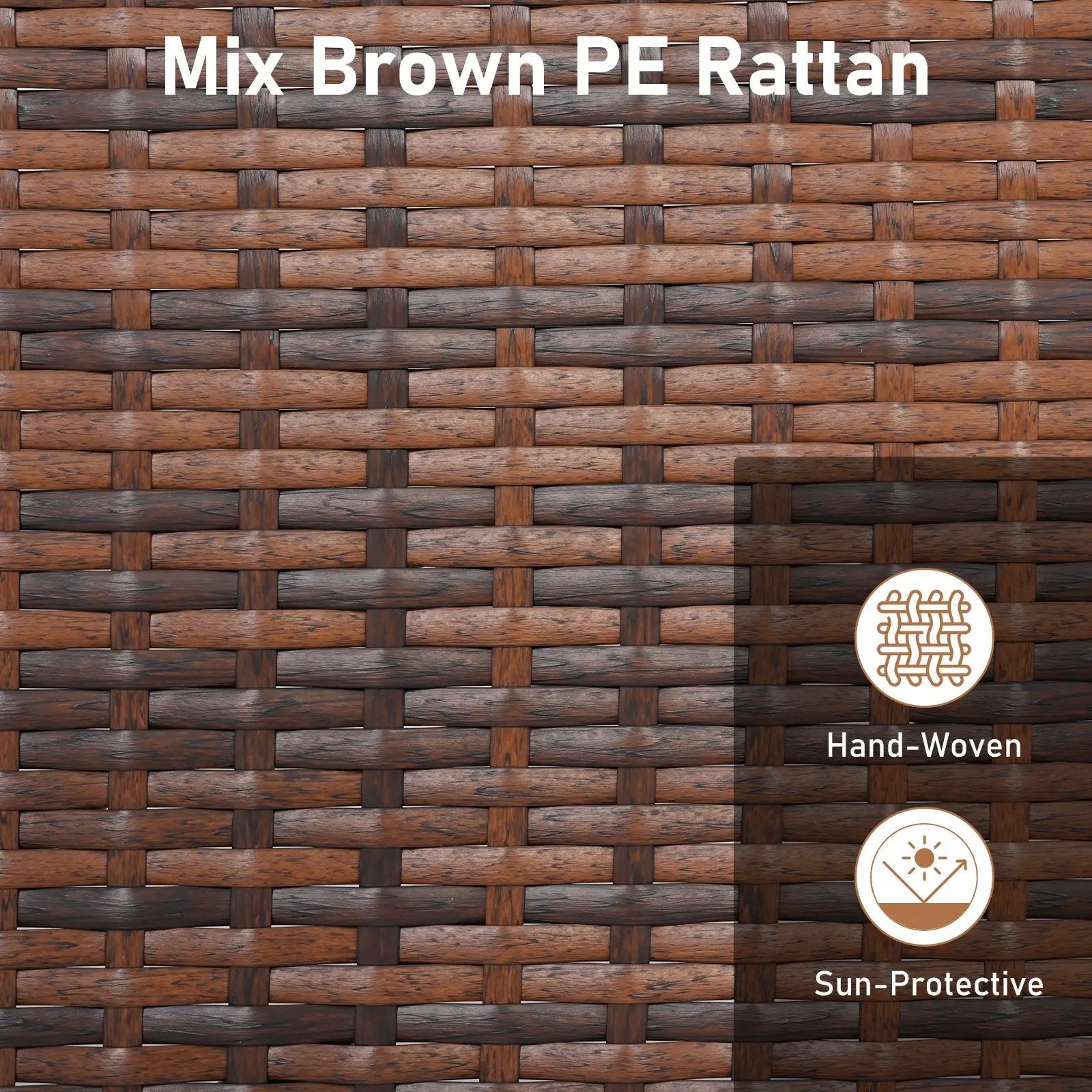 PE Rattan Wicker Ottomans Set of 2 with Removable Cushions-Beige by DirectDeals