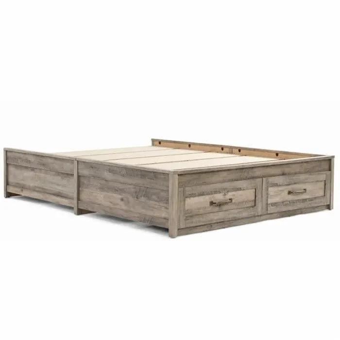 FarmHome Platform Bed Frame with Storage Drawers - Queen Size by HomePacific