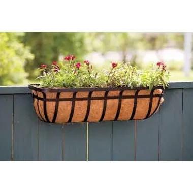 30-inch Window/Deck Planter with Coco Liner in Black by HomePacific