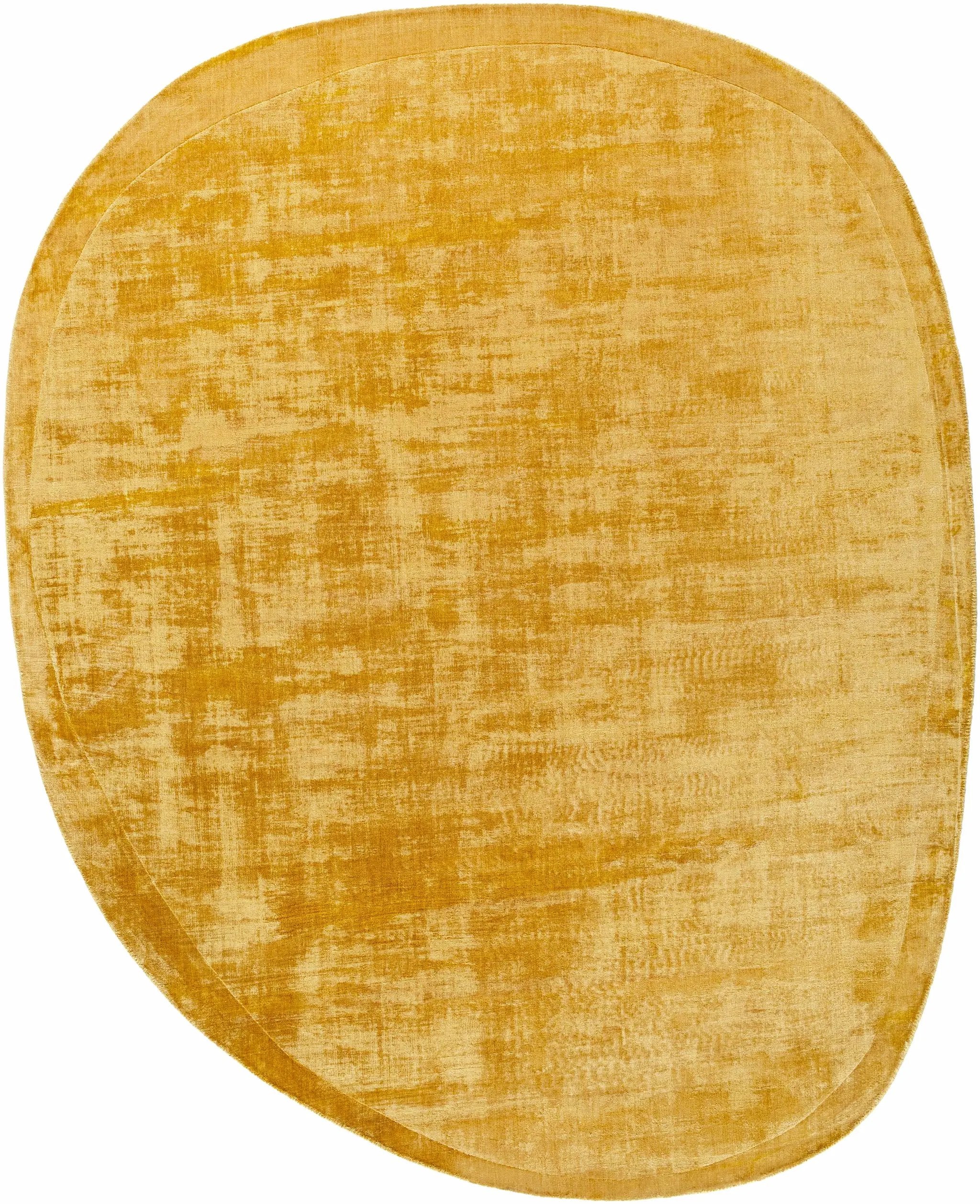 Anjang Modern Faux Silk Rug in Yellow by Boutique Rugs