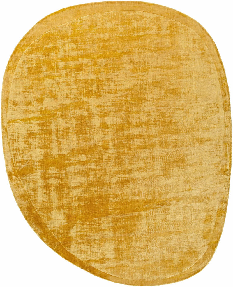 Anjang Modern Faux Silk Rug in Yellow by Boutique Rugs
