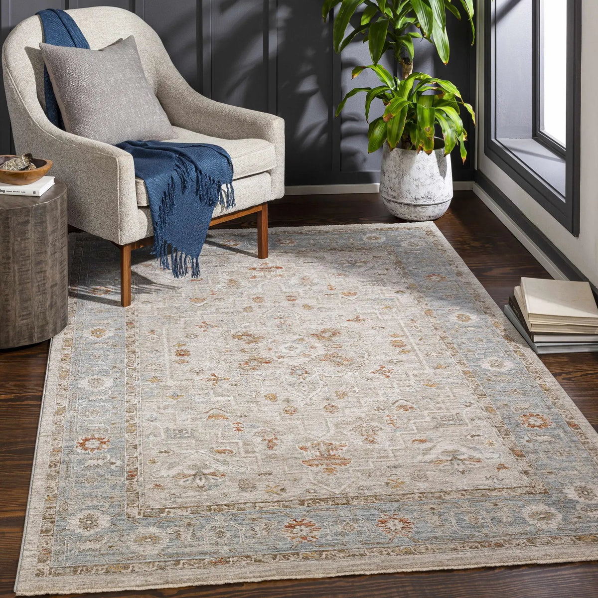Phyllis Thick Luxe Statement Rug, installed in a room