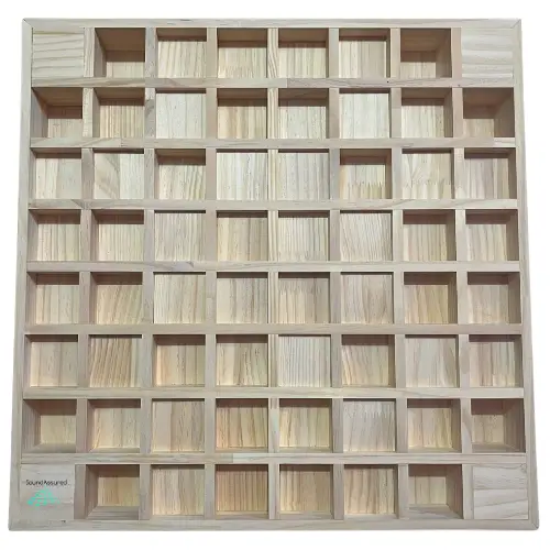 Pine Wood Acoustic Diffuser - Wooden Acoustic Diffusion Panel For Sound Scattering, photo 3 of 9