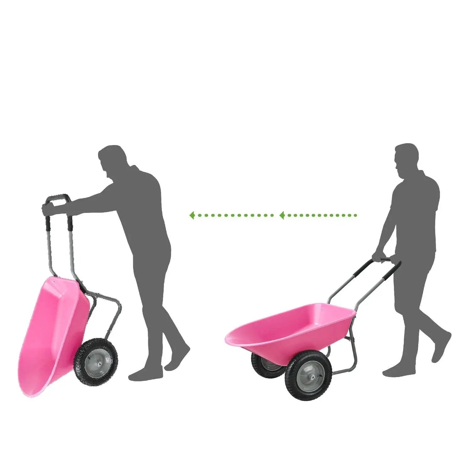 Heavy Duty 2-Wheel Multipurpose Rust Proof Wheelbarrow - Pink by HomePacific