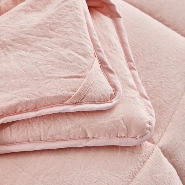 Queen Size Pink 3 Piece Microfiber Reversible Comforter Set by HomePacific