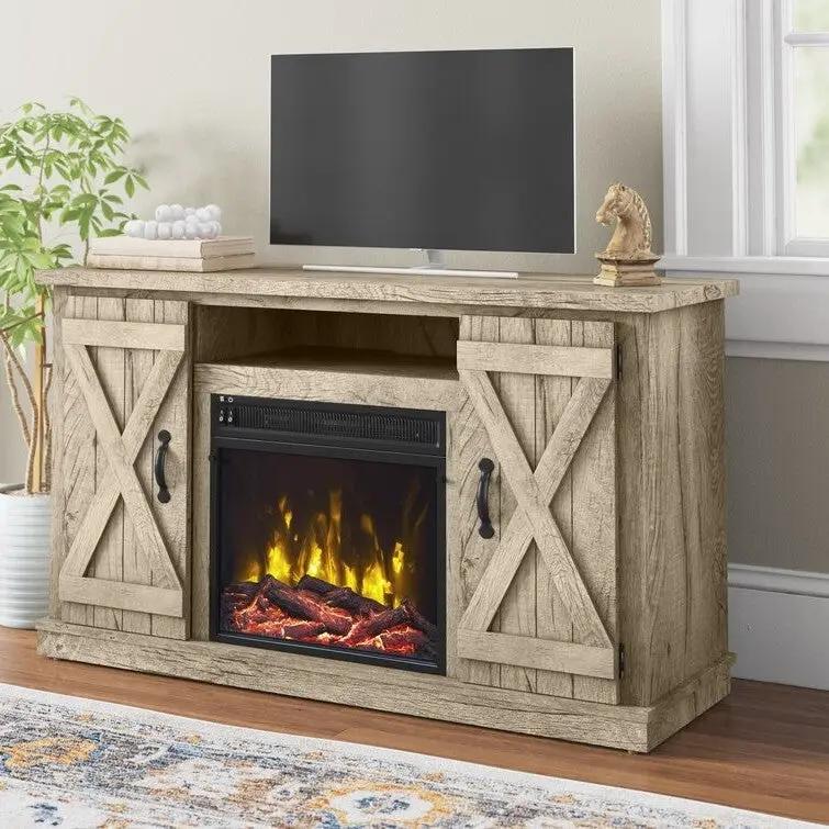 FarmHouse Rustic Pine TV Entertainment Electric Fireplace by HomePacific