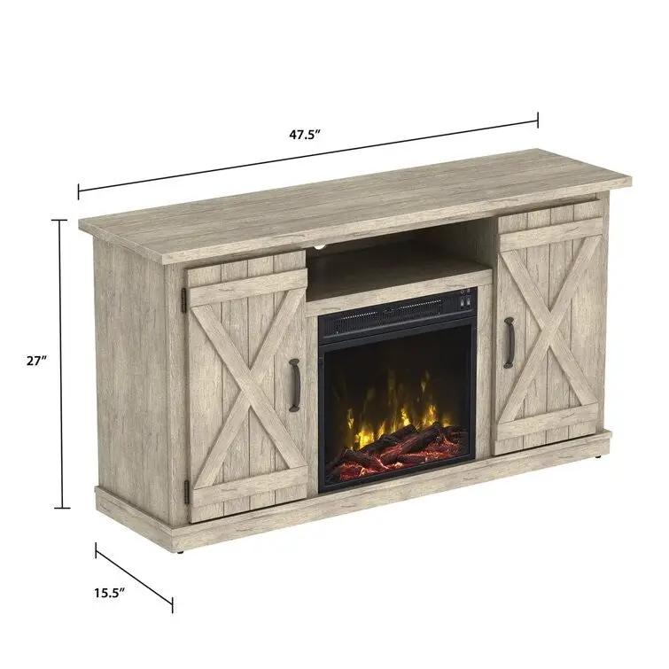 FarmHouse Rustic Pine TV Entertainment Electric Fireplace by HomePacific
