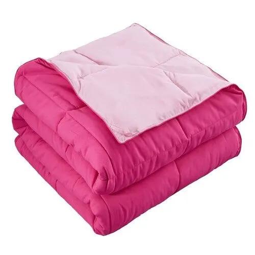 Twin/Twin XL Traditional Microfiber Reversible 3 Piece Comforter Set in Pink by HomePacific