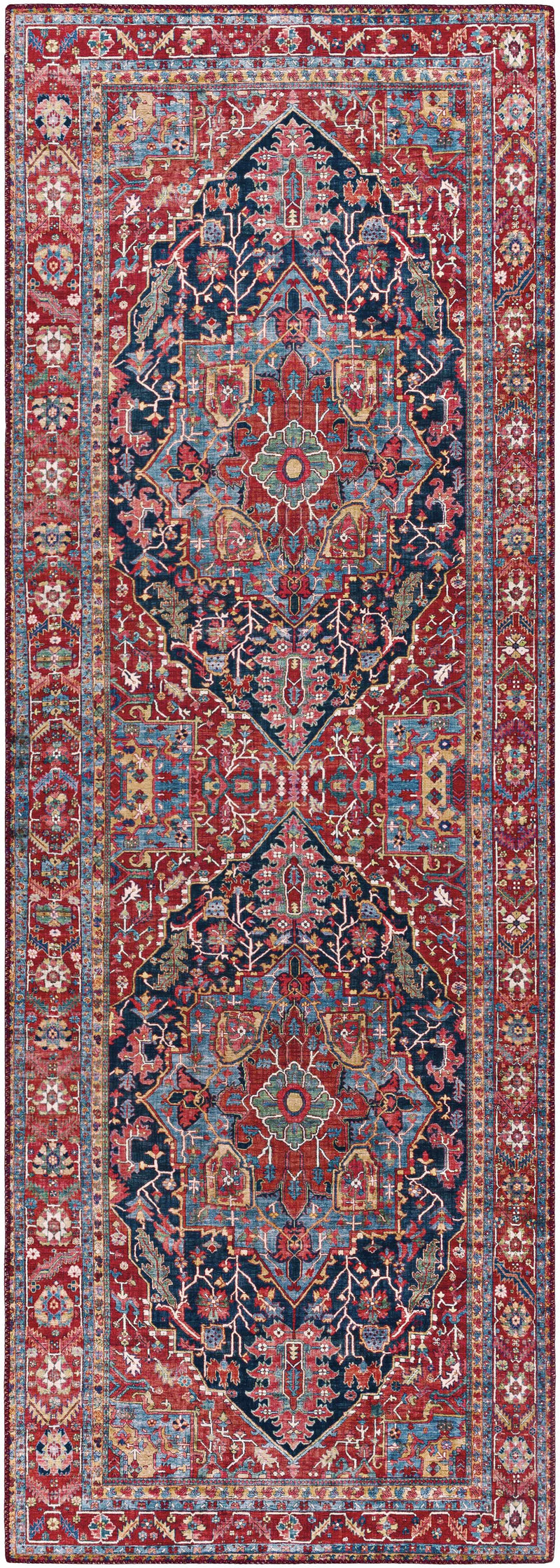 Pauline Red Medallion Performance Rug by Boutique Rugs