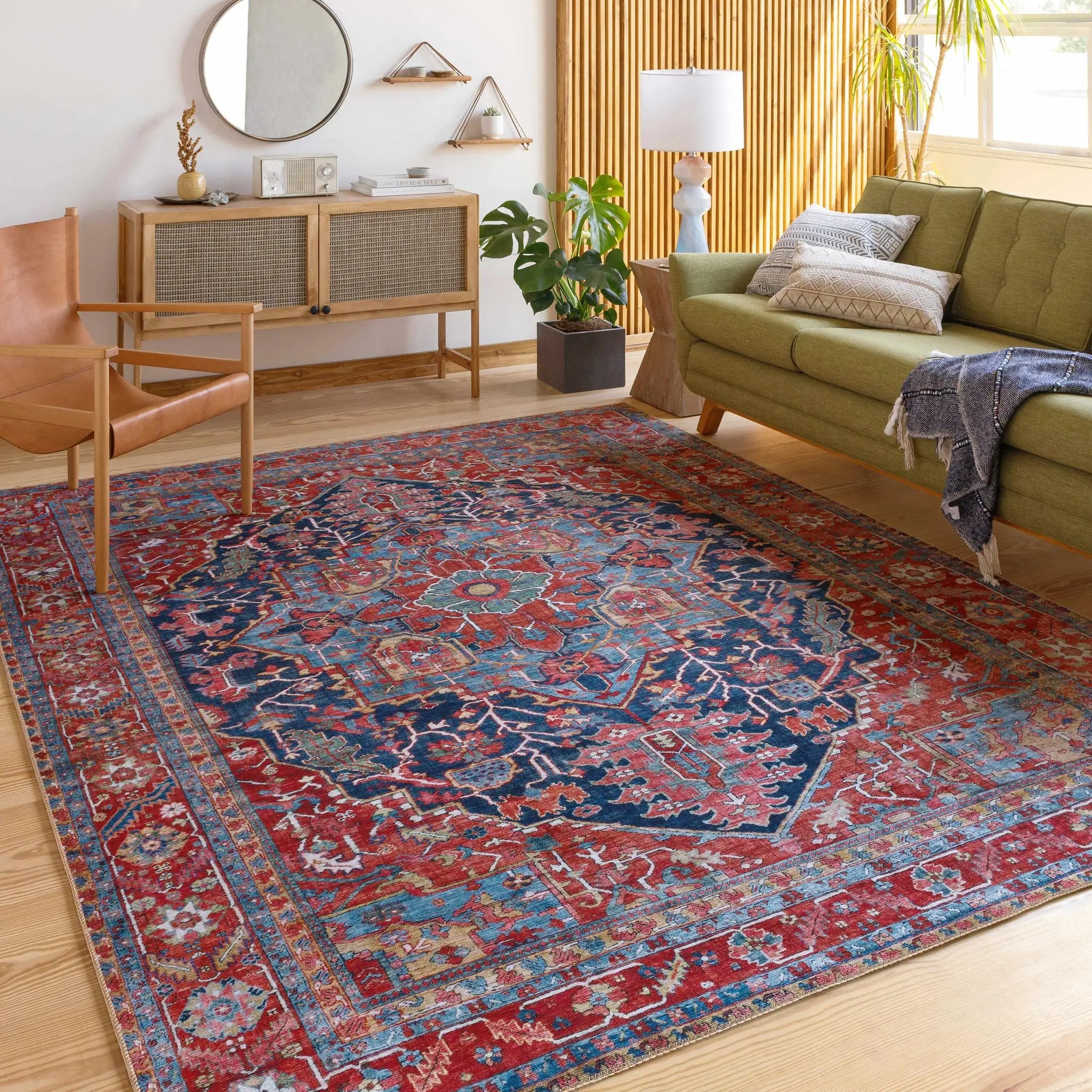 Pauline Red Medallion Performance Rug by Boutique Rugs