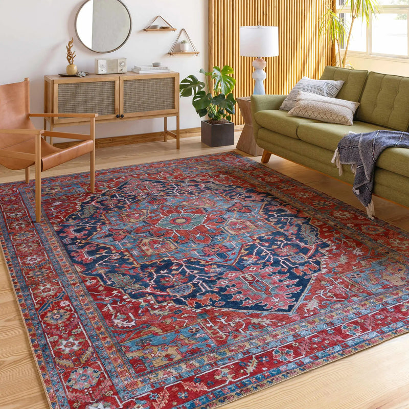 Pauline Red Medallion Performance Rug by Boutique Rugs
