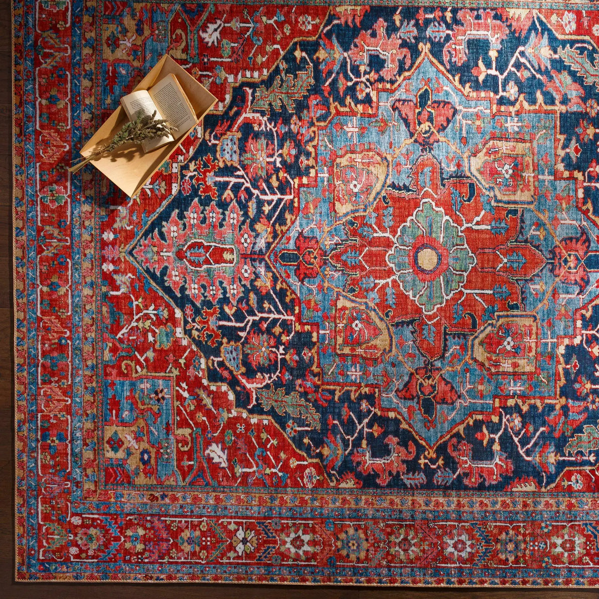 Pauline Red Medallion Performance Rug, photo 12 of 15