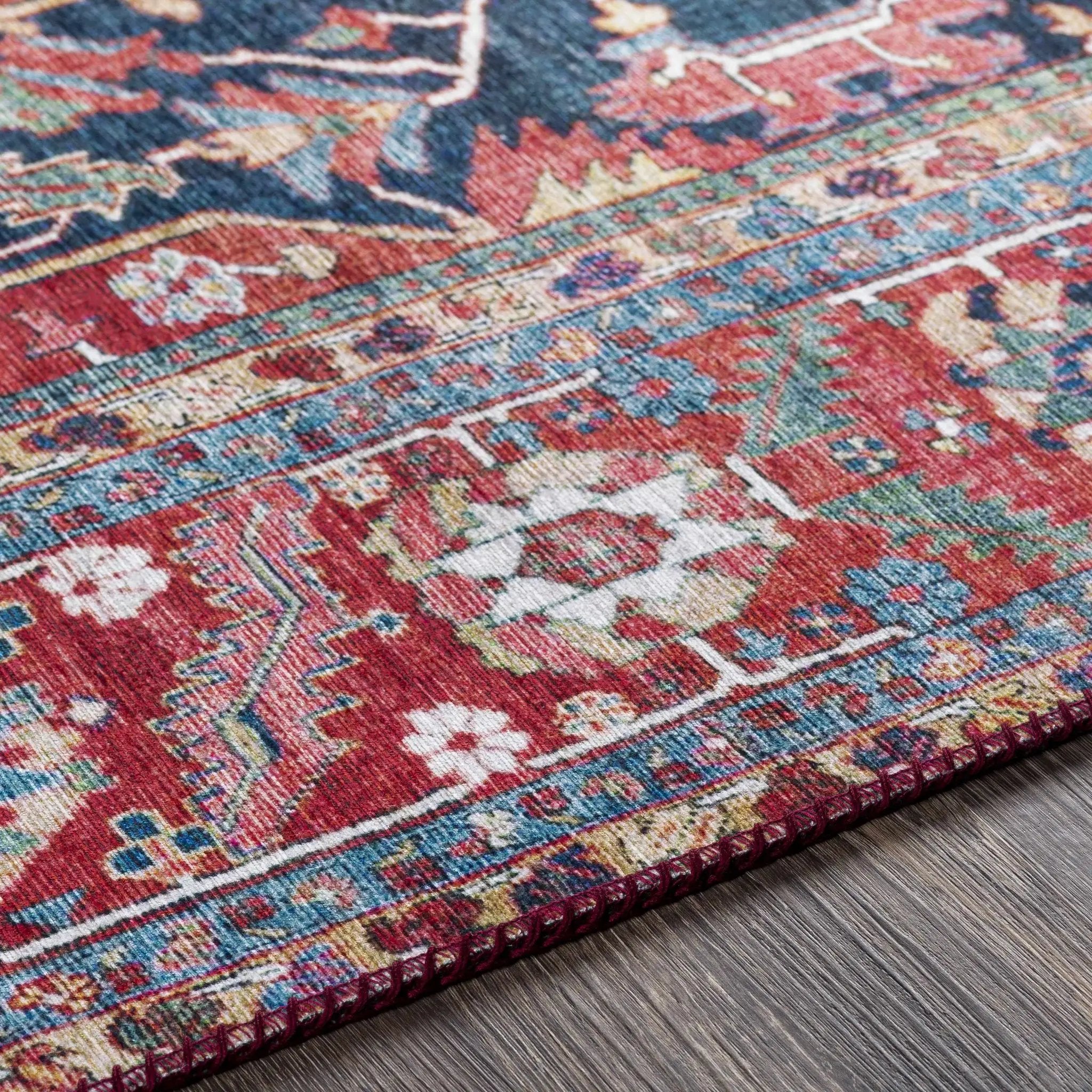 Pauline Red Medallion Performance Rug by Boutique Rugs