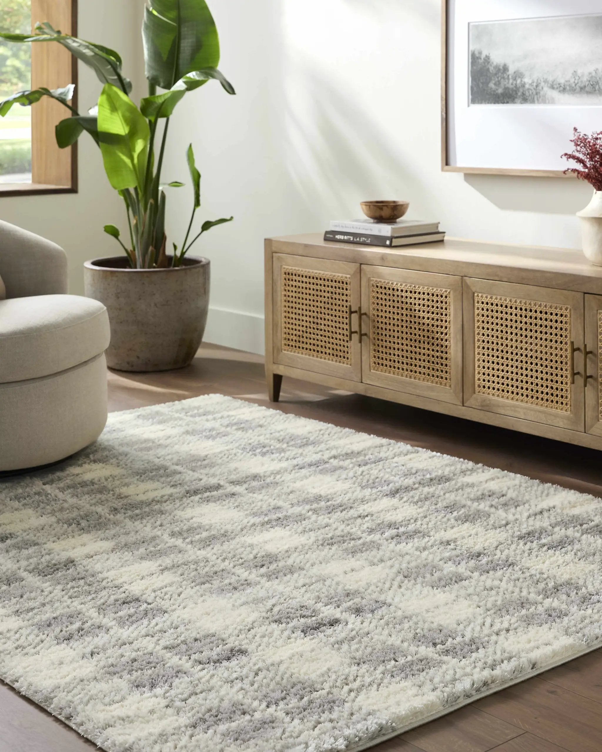 Anfisa Tan Luxe Shag Area Rug by Boutique Rugs