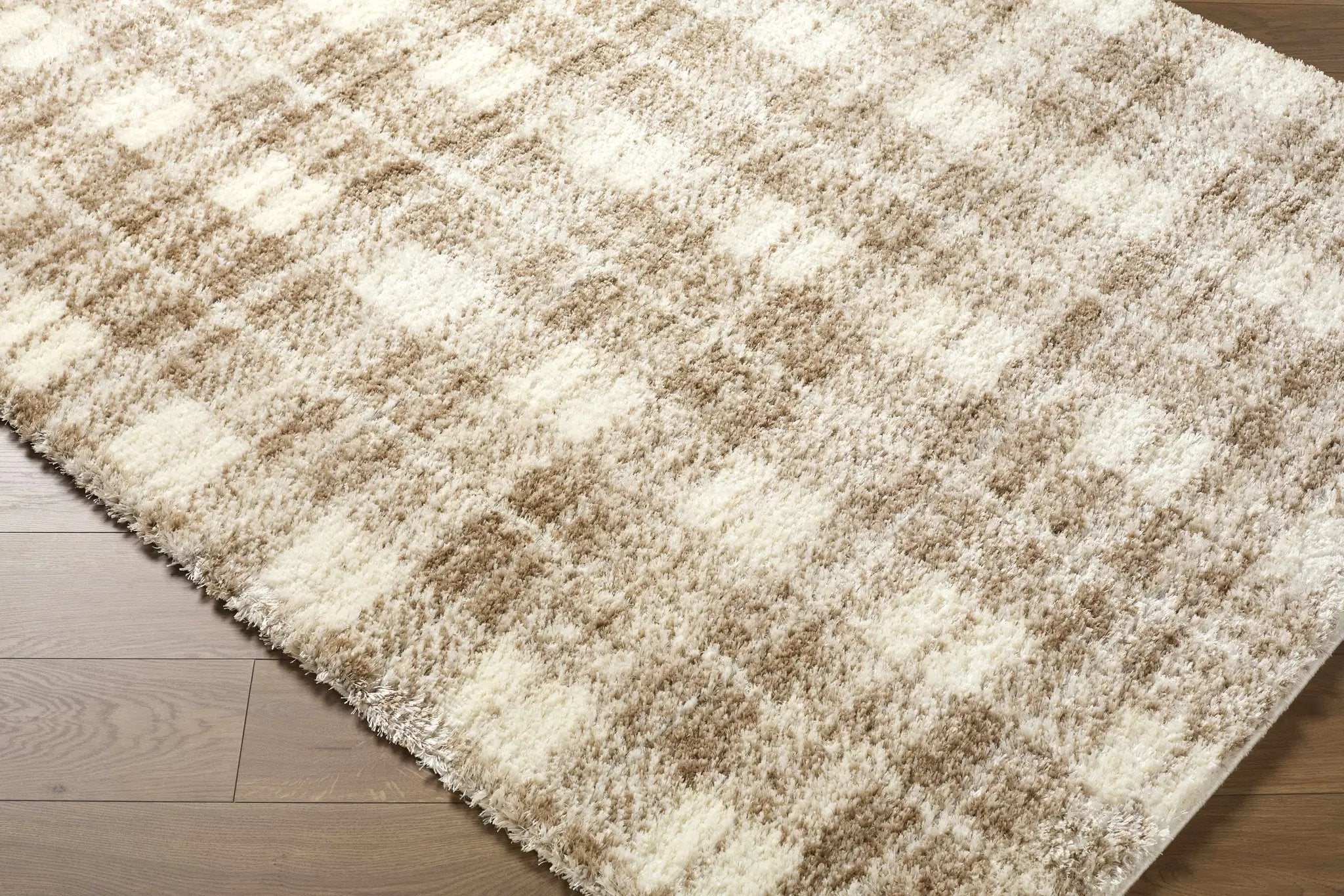 Anfisa Beige Luxe Shag Area Rug by Boutique Rugs