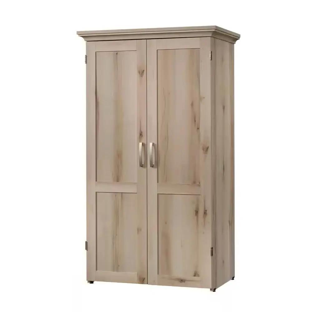 Drop Leaf Computer Desk Craft Table Armoire in Maple Wood Finish - Made in USA by HomePacific