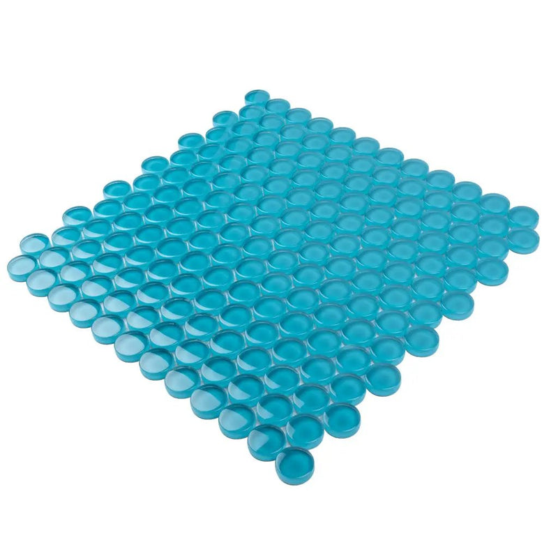 Sapphire Blue 12x12 Glossy Penny Round Glass Mosaic Tile (5 pack, 5 sq ft/case) by Apollo Tile