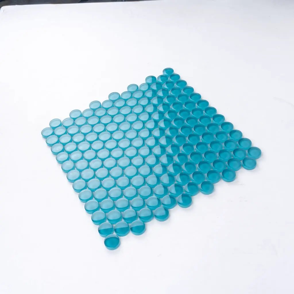 Sapphire Blue 12x12 Glossy Penny Round Glass Mosaic Tile (5 pack, 5 sq ft/case) by Apollo Tile