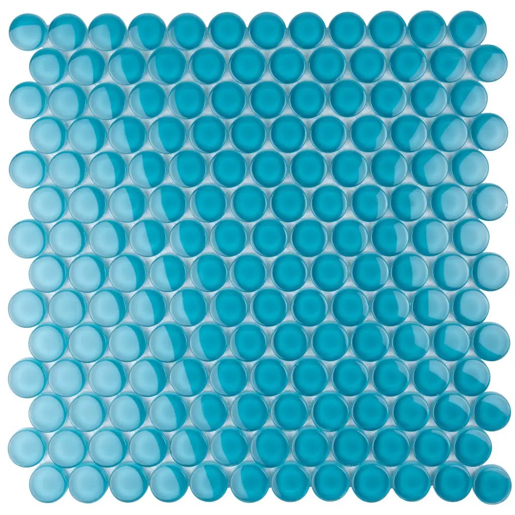 Sapphire Blue 12x12 Glossy Penny Round Glass Mosaic Tile (5 pack, 5 sq ft/case) by Apollo Tile