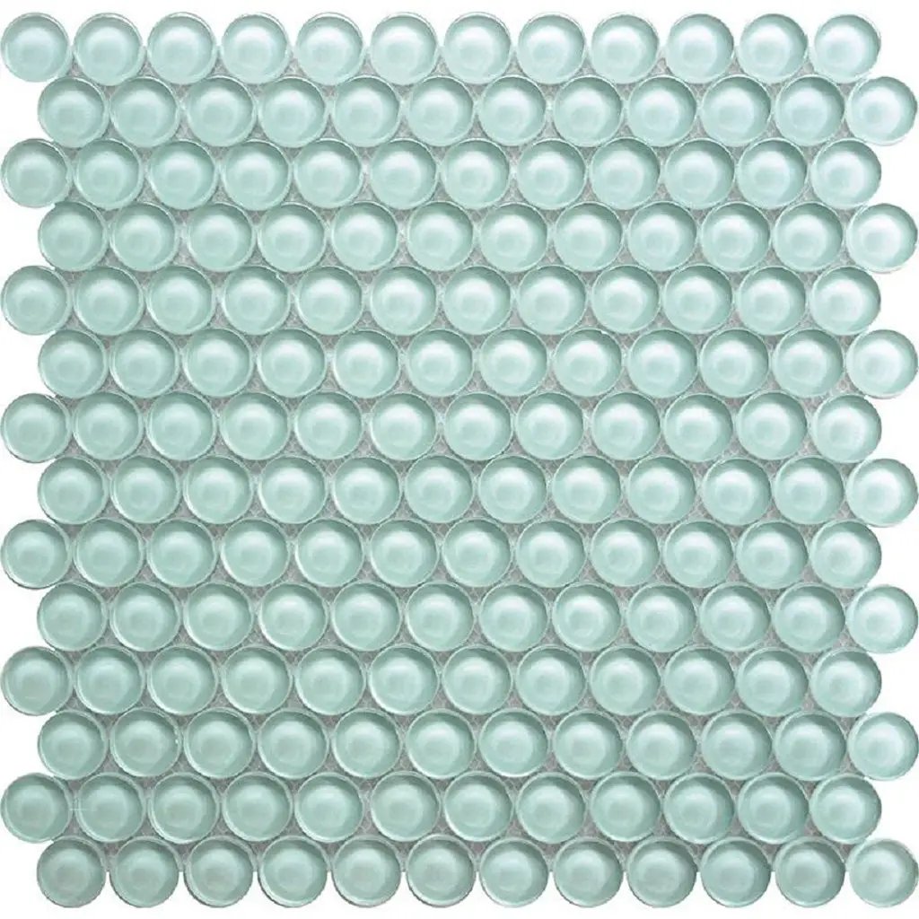 Blizzard Blue 12x12 Glossy Penny Round Glass Mosaic Tile (5 pack, 5 sq ft/case) by Apollo Tile