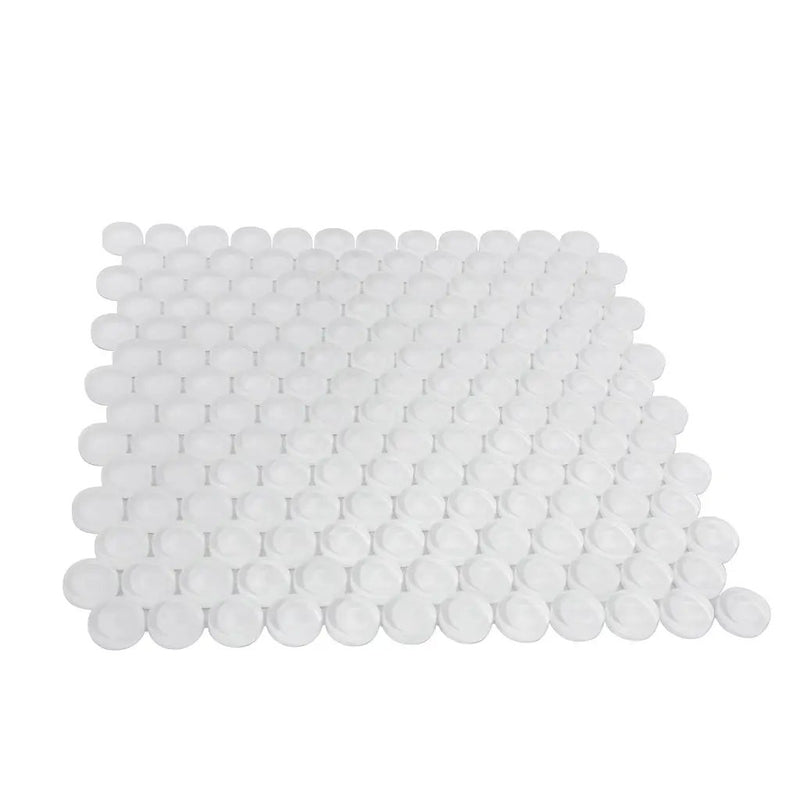 White 12x12 Glossy Penny Round Glass Mosaic Tile (5 pack, 5 sq ft/case) by Apollo Tile