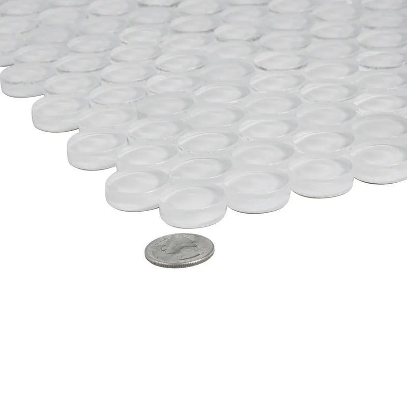 White 12x12 Glossy Penny Round Glass Mosaic Tile (5 pack, 5 sq ft/case) by Apollo Tile