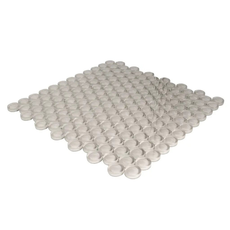 Beige 12x12 Glossy Penny Round Glass Mosaic Tile (5 pack, 5 sq ft/case) by Apollo Tile