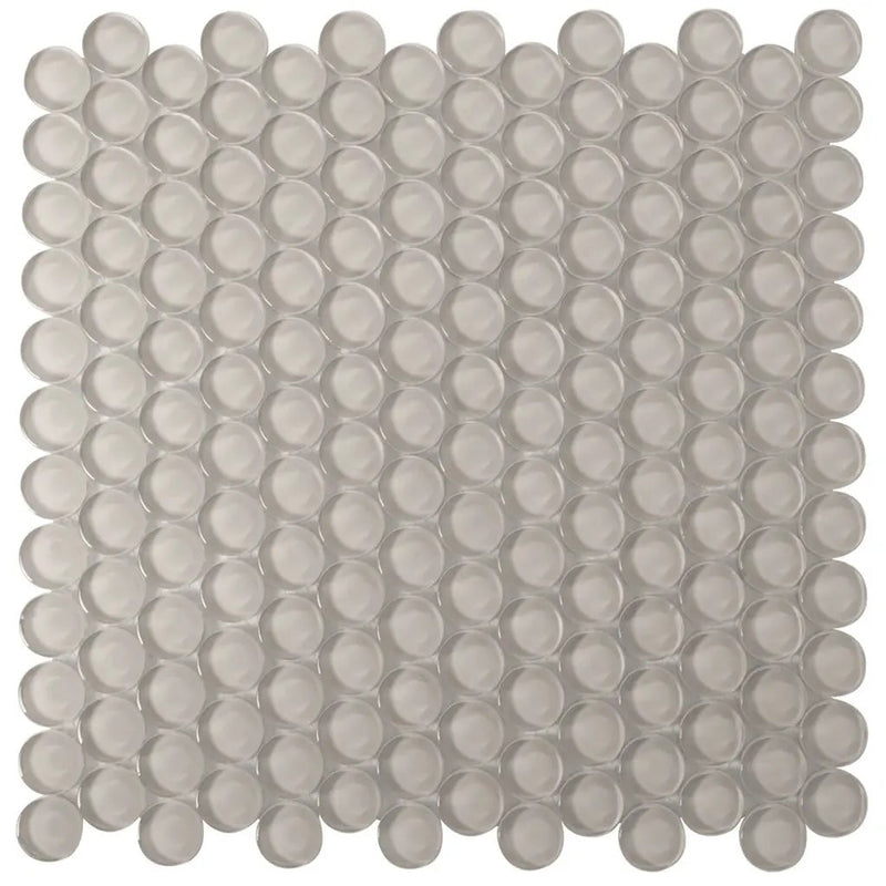Beige 12x12 Glossy Penny Round Glass Mosaic Tile (5 pack, 5 sq ft/case) by Apollo Tile