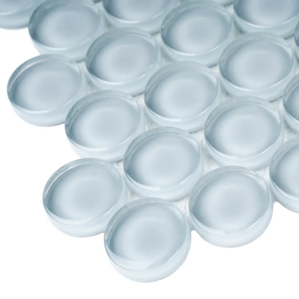 Gray 12x12 Glossy Penny Round Glass Mosaic Tile (5 pack, 5 sq ft/case) by Apollo Tile
