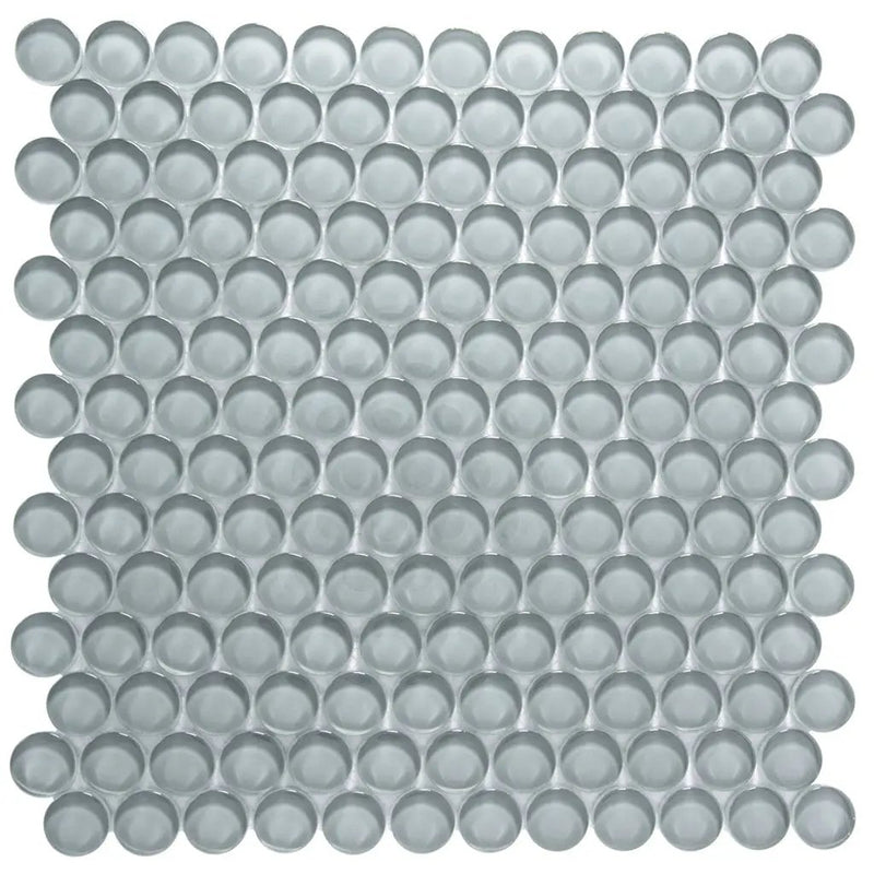 Stone Blue 12x12 Glossy Penny Round Glass Mosaic Tile (5 pack, 5 sq ft/case) by Apollo Tile